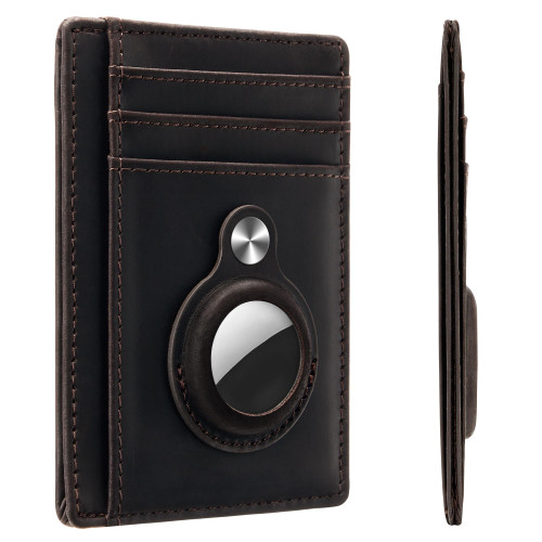 Hawanik Slim Minimalist Front Pocket Air Tag Wallet Thin Card Holder Wallet