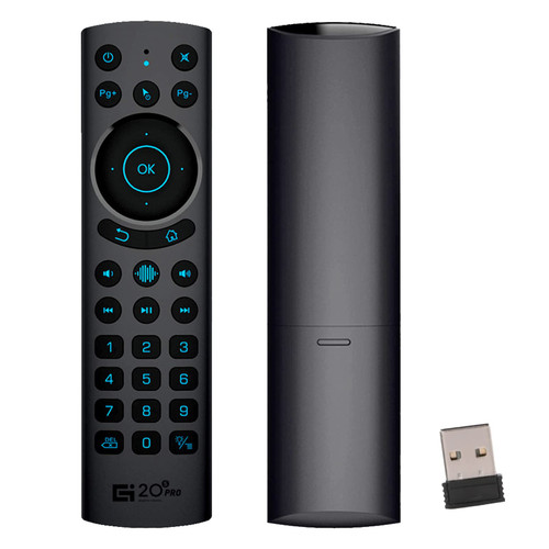 Bluetooth Voice Remote Control,USB Wireless Voice Control Sensing Backlit Air Remote Mouse with IR Learning for PC,Projector,Smart TV,Android TV Box(G20S Pro Plus)