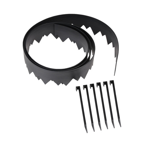 EasyFlex Pound‑In Landscape Edging with Bonus Anchoring Stakes – 20‑Foot Plastic Garden Border, 4.5 in. Straight‑Top Lawn Edging, Black