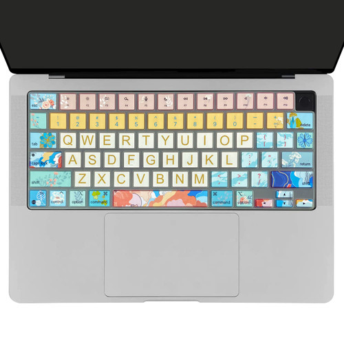 Sanfulin Keyboard Cover for MacBook Pro 14''/16'' (A2442 A2779 A2918 A2992 A2485 A2780 A2991) M1 M2 M3 Pro/Max, MacBook Air 13.6''/15'' (A2941 A3114 A2681 A3113) M2 M3, Litter Flowers