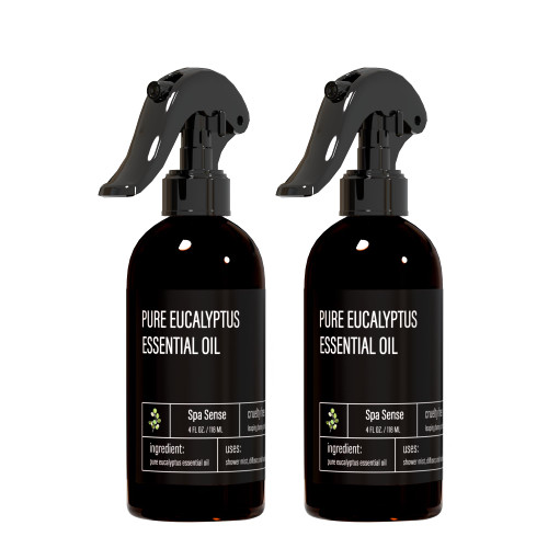 Spa Sense Pure Eucalyptus Oil Shower Mist and Steam Room Spray - Room Spray and Eucalyptus Spray for Shower - Premium Aromatherapy Essential Oil Spray - 4 Ounce, 2 Pack