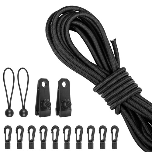 1/4'' x 26.2ft Kayak Bungee Cord Replacement Kit, Bungee Straps