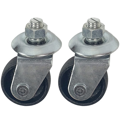 Floor Jack Casters for 4 Ton Floor Jack, Cast Iron Caster Wheels, Floor Jack Replacement Parts, Pack of 2 (16mm Stem)