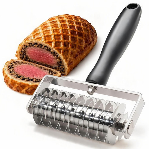 Pastry Lattice Roller Cutter - EVNSIX Stainless Steel Professional Dough Lattice Top Pie Pizza Bread Pastry Crust Lattice Roller Cutter