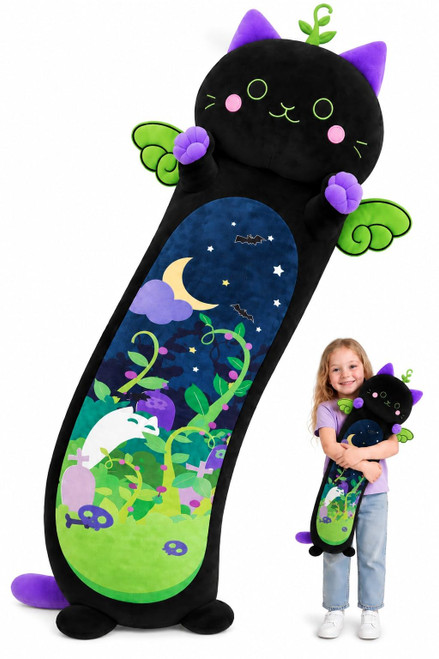 Mewaii Body Pillow Long cat Plush 20 in, Extra Filling Soft Cute