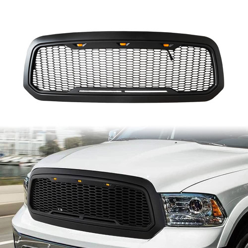 DIBON AUTO Front Honeycomb Grille For 2013-2018 Dodge Ram 1500