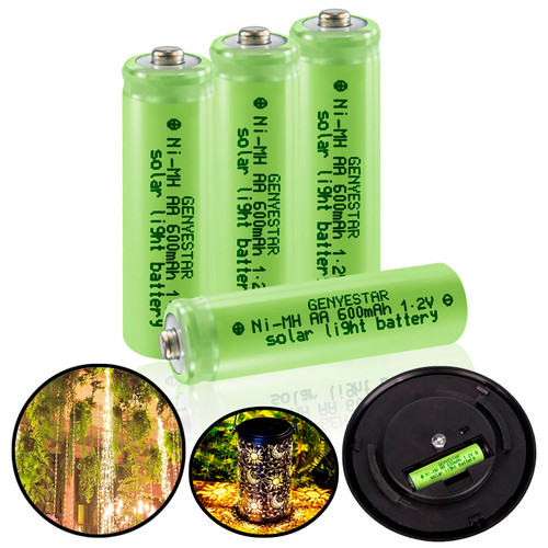 AA Solar Light Rechargeable Batteries1.2V NIMH 600mAh Double A Battery