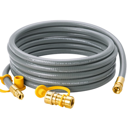 CALPOSE 15 Feet 3/8" ID Natural Gas Grill Hose with Quick Connect Fittings