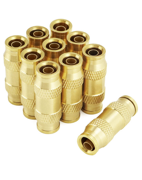 QWORK Push to Connect Fittings - 3/8" Tube, 10 Pack Quick Connect Fittings for Air Compressor & Pneumatic Lines