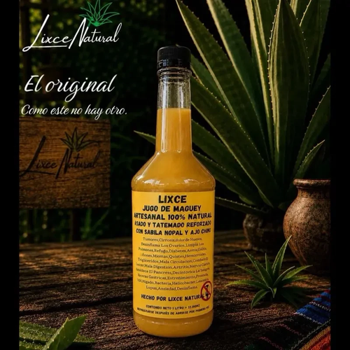 "Lixce Jugó De Maguey Artesanal, 100% Natural Reinforced with Sábila Nopal and Ajo Chino Strong Flavor Beverage Syrup Specifications: Default"