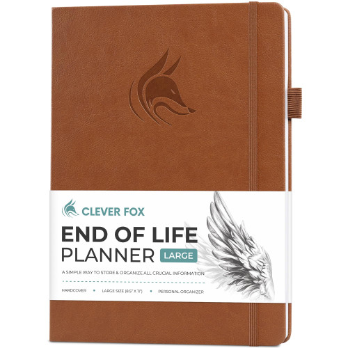 Clever Fox End of Life Planner, When I Die Organizer 8.5”x11” Brown