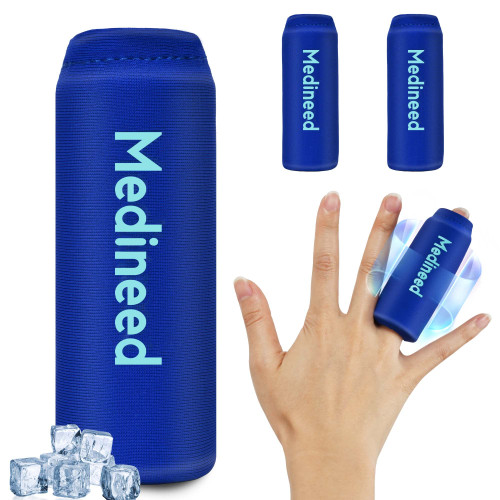 Medineed 2PCS Finger Gel Ice Pack Sleeves, Cold Therapy for Injuries, Blue