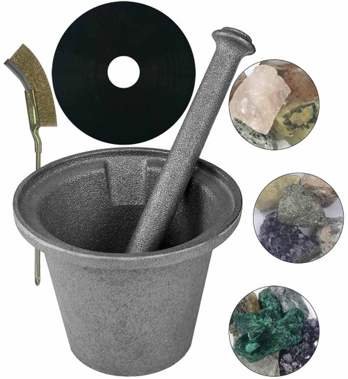 Rock Crusher Cast Iron Mortar and Pestle Rock-Ore Crusher