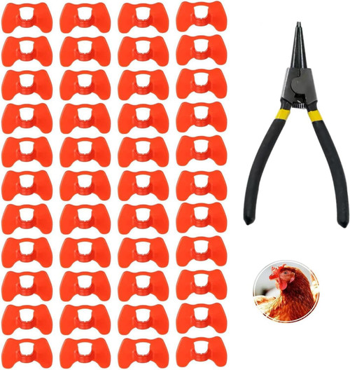 50PCS Chicken Beak Clips Pliers for Chickens Poultry Blinders Chicken Peepers Chicken Spectacles Chicken Goggles Anti-Pecking Chicken Beak Clippers