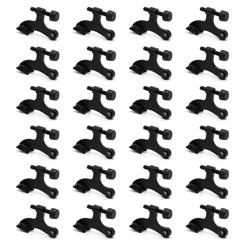 24 Pack Hinge Pin Black Door Stopper, Adjustable Heavy Duty Hinge Pin Door Stop with Black Rubber Bumper Tips