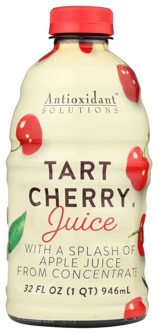 Antioxidant Solutions 100% Juice - Tart Cherry & Apple - No Added Sugar - High in Antioxidants - 32 fl oz Bottles (6-Pack)