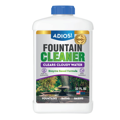 ADIOS! Water Fountain Cleaner and Clarifier for Outdoor Treatment (32oz)