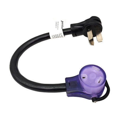 Parkworld 78813 AC Power Adapter Cord NEMA 10-50P Male to TT-30R RV 30A Outlet, 125 Volt 1.5FT