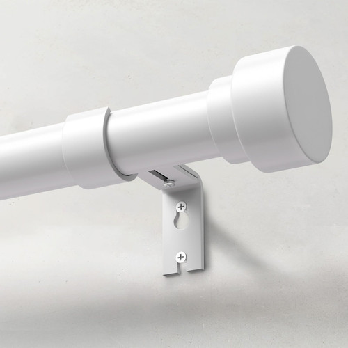 IFELS Heavy Duty Curtain Rods for Windows 66 to 120 Inch, 1 Inch Adjustable White Curtain Rod Set with Easy Installation and Modern Design (A1,White,30-120")