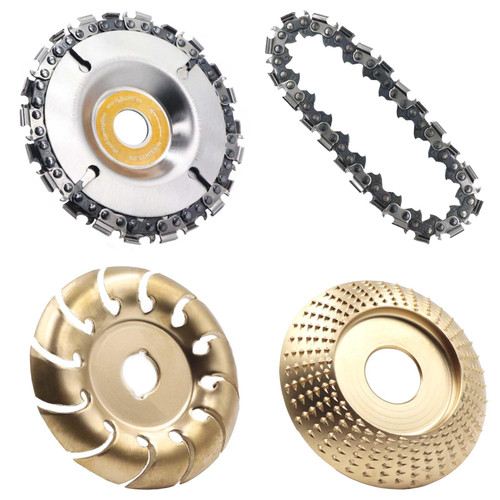 4PCS Wood Grinding Wheel for 4" or 4 1/2" Angle Grinder 12 Teeth Disc