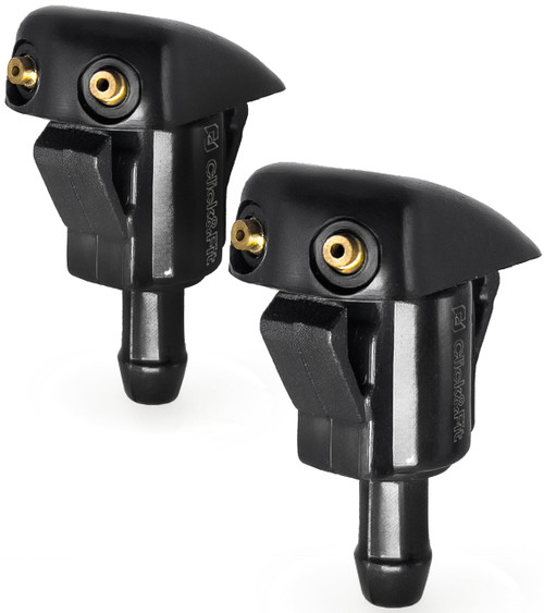 Click&Fit Front Windshield Washer Nozzles 2 Pack compatible with Toyota Corolla Camry Sienna Tacoma RAV Tundra Sequoia FJ Cruiser Highlander Lexus RX 1993-2014 - Adjustable Wiper Spray Jet 85381-AA010