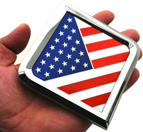 1x Grille International USA Flag Emblem Truck Front Hood Badge Logo Replacement for International Truck All Series 3550901C2 Chrome