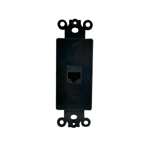BUPLDET 1 Port CAT6 Ethernet Insert Wall Plate Black - CAT 6 RJ45 Jack Insert Cover Plate for Midsize/Oversize Decorator Wallplate - Black