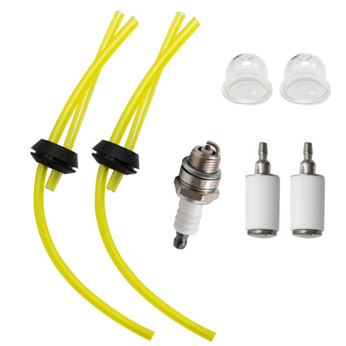 Saihisday Fuel Line Kit 2 Hole Grommet 3004105 300494 30047 Replacement for Earthquake Auger/Tiller E43 E43CE E43WC 10310 Dually Auger MC43 (2line+1spark Plugs+2primer Bulbs)