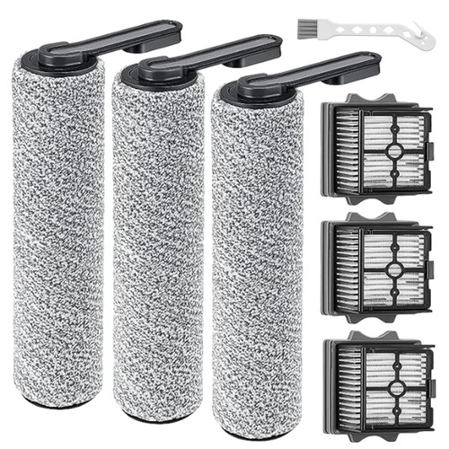 BYOFI Floor One S5 Replacement Parts for Tineco Floor ONE S5/Floor One S5 Pro Smart Cordless Wet Dry Vacuum Cleaner,Tineco Accessories inclue 3 HEPA Filters & 3 Brush Rollers
