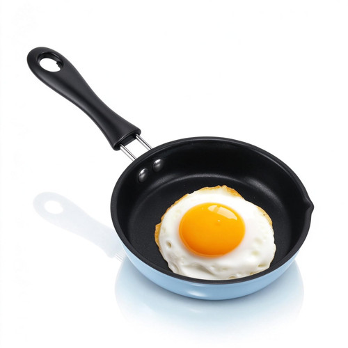 Single Egg Frying Pan, 4.7inch Multipurpose Skillet with Handle
