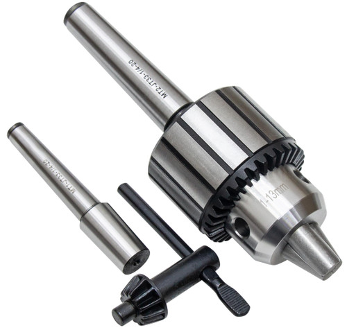 1/2" Drill Chuck with #1 (JT33-MT1) and #2 (JT33-MT2) Morse Taper Arbor