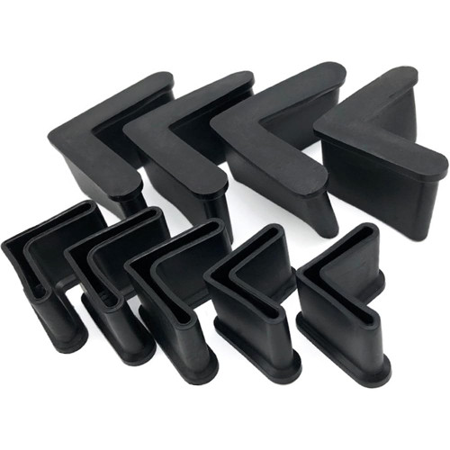 16 Pcs 2" x 2" (50mm x 50mm) L Shaped Rubber Angle Iron Caps, Furniture Angle Iron Foot Pads Furniture Rubber Leg Covers, Black