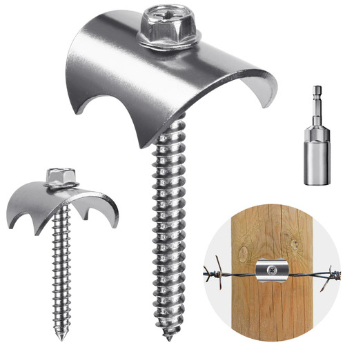 Insaga Fence Staples 304 Stainless Reusable Wire Fence Fastener Nail Screw