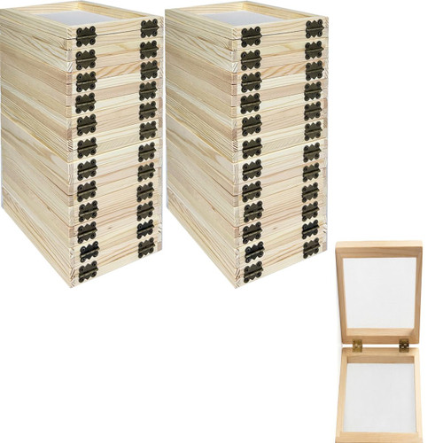 Leemeexaa Wooden Paper Making Frame Kit 5 x 7 Inch Paper Making Screen Deckle for Paper Making Handmade Paper Making DIY Craft Classroom Handicraft Project Art Projects (12)