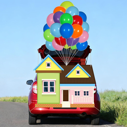 Halloween Trunk Or Treat Car Decorations Kit Adventure House Halloween Trunk Car Garage Outdoor Indoor Cartoon Movie Decoration for Cartoon Theme Party Lawn Outside Archway Door Patio Supplies