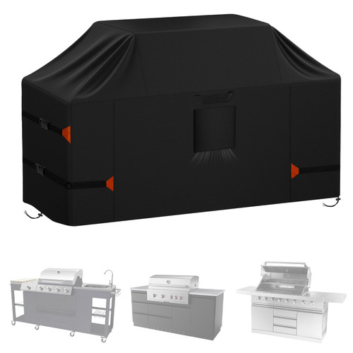 LYHNMW 86 Inch Island Grill Cover, Heavy Duty 600D Waterproof & Dustproof