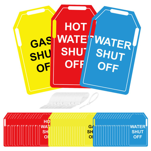 BLSUREFYX 48 PCS Shut Off Valve Tags 5 x 3 Inch Plastic