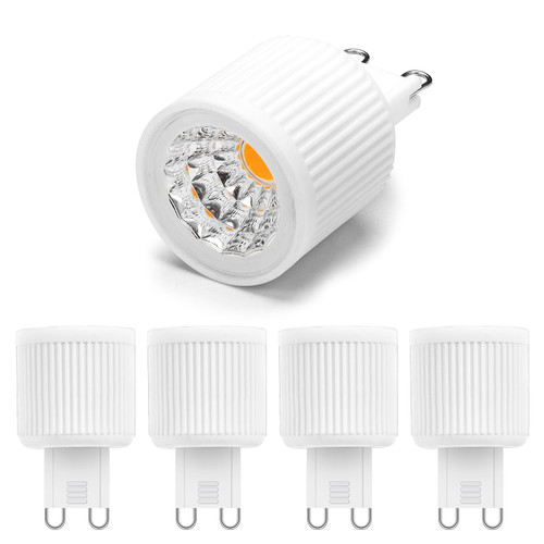 VALUCKY G9 LED Bulb Dimmable, 3W (30W Halogen Equivalent), 120V Warm White 3000K, 300LM G9 Spotlights, 38° Beam Angle, No Flicker, for Ceiling Spotlights, 5 Pack