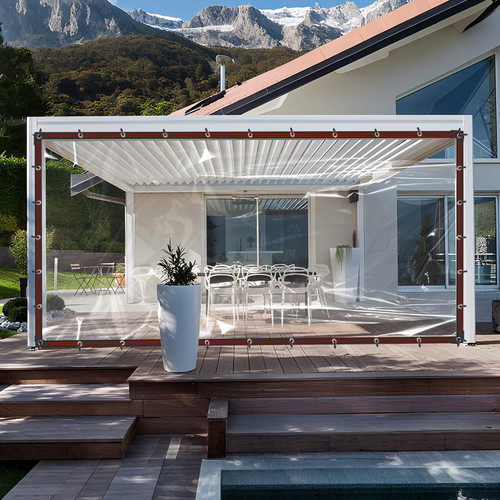 8X16.4FT Clear Waterproof Tarps (Increase Grommets, 33FT Windproof Rope Ties) Heavy Duty Poly Tarpaulin Outdoor Rainproof Covering, Clear Plastic Vinyl Tarp for Patio Covering Henhouse Porch Canopy