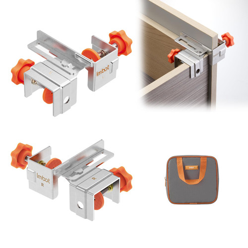 Imbot Drawer Front Mounting Jig, C Clamp Hardware Clamp Vise for Drawer Installation (With Storage Bag)