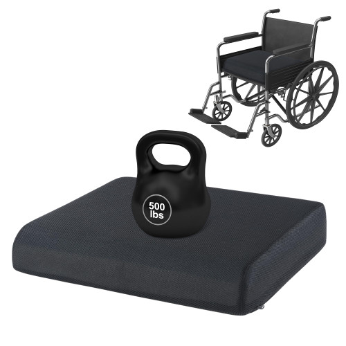 ROYALAY Bariatric Seat Cushion 500 lbs, 24"x18"x4" Extra Large Seat Cushion for Heavy People, High Density Foam Wheelchair & Mobility Scooter Pad with Removable Cover