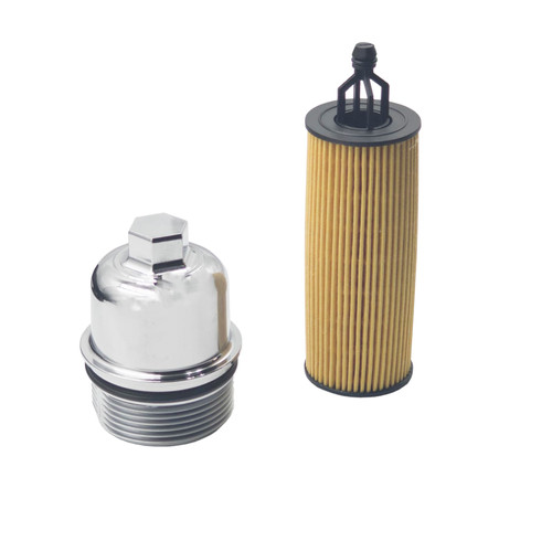 AMCC Aluminum Oil Filter Housing Cap & Oil Filter Compatible With Jeep Ram Dodge Chrysler 3.6L V6 Engine 2014-2023 Replaces: 917-190 68191349AC 68191350AA (68191350AAL)
