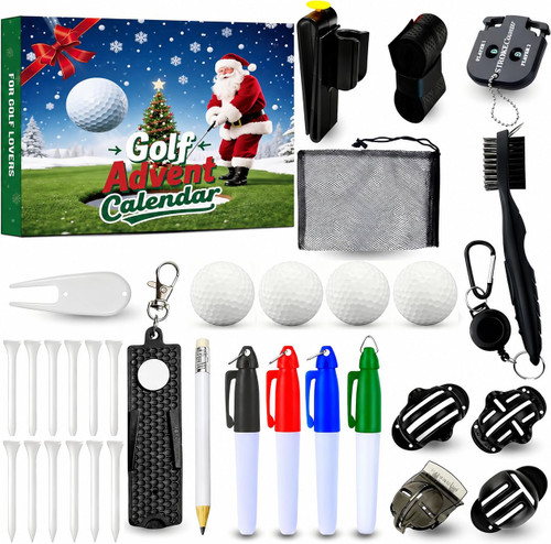 Golf Advent Calendar 2026 for Men Adults,24 Days Christmas Countdown Calendar with Golf Balls,Tees, Ball Markers,for Father Husband Boyfriensd