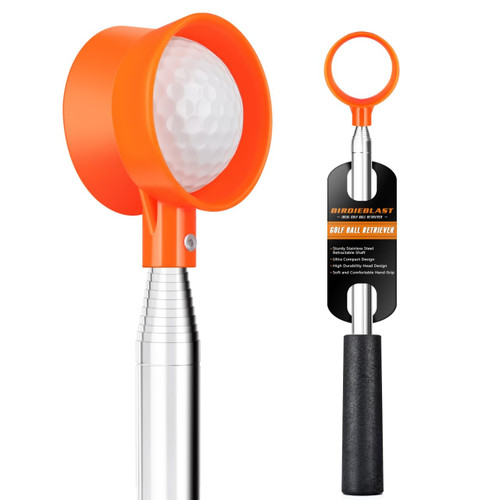 BIRDIEBLAST Golf Ball Retriever Telescopic for Water, 9Ft/12Ft/9.01Ft/16.3Ft/20Ft Stainless Steel Golf Ball Retriever, Professional Golf Ball Retriever