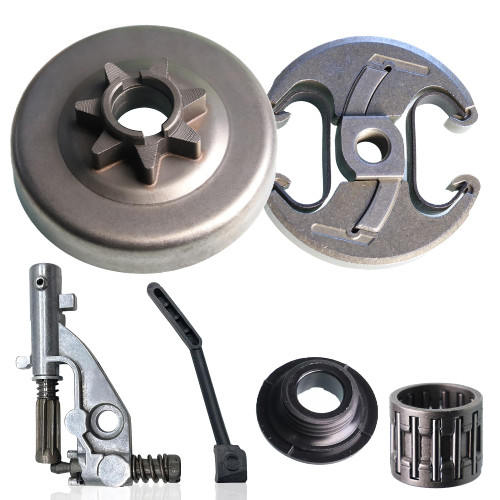 Sprocket Clutch .375 7T for Husqvarna 455, 455 Rancher, 460, 460 Rancher Chainsaw with Oil Pump Kit Oil Pressure Line Worm Gear 537291702, 537110503