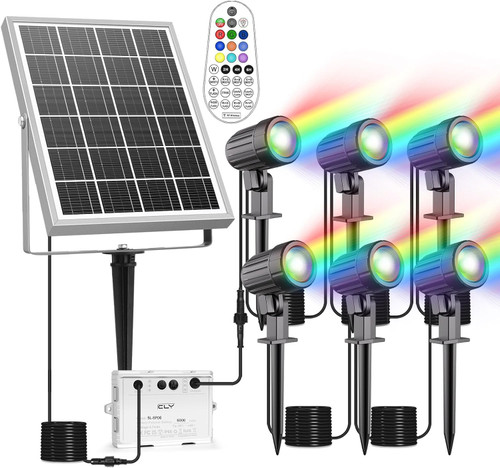Cly Solar RGB Spotlights Outdoor Garden Floodlight Landscape Spotlights 6-1