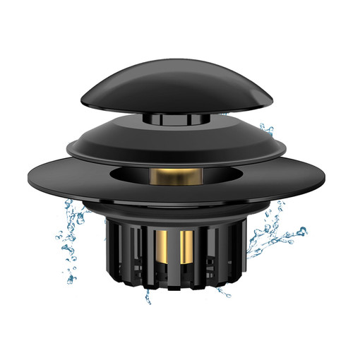 Tub Stopper Bathtub Drain Hair Catcher with Dual Filtration Design, Black