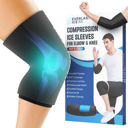 Knee Ice Pack Wrap, Reusable Hot and Cold Compression Sleeve for Injuries