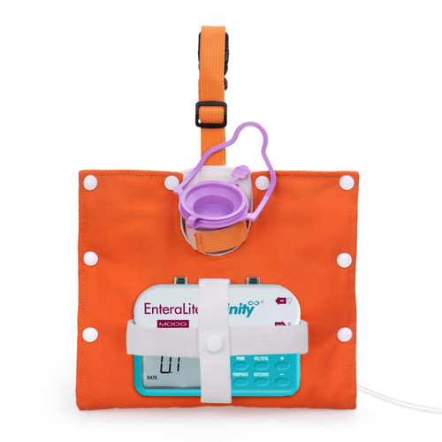 Insulated Feeding Bag Cover with Pump Holder Buckle Strap for Enteral Feeding Pump Hanger Holder IV Pole Wheelchair G Tube Feeding Bag Cover