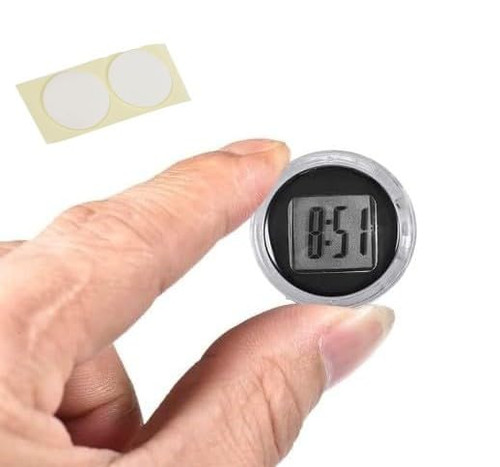 1Pc Mini Motorcycle Clocks,Lighting and Electrical,Stick On Analog Car Clock,Waterproof Stick-On Motorbike Mount Watch Digital Clocks,Mini Car Vent Stick-On Clock Watch for Dashboard Boat Bike Home